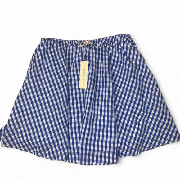 Copper Key Blue and White checkered mini skirt size small new with tags NWT - Picture 1 of 3